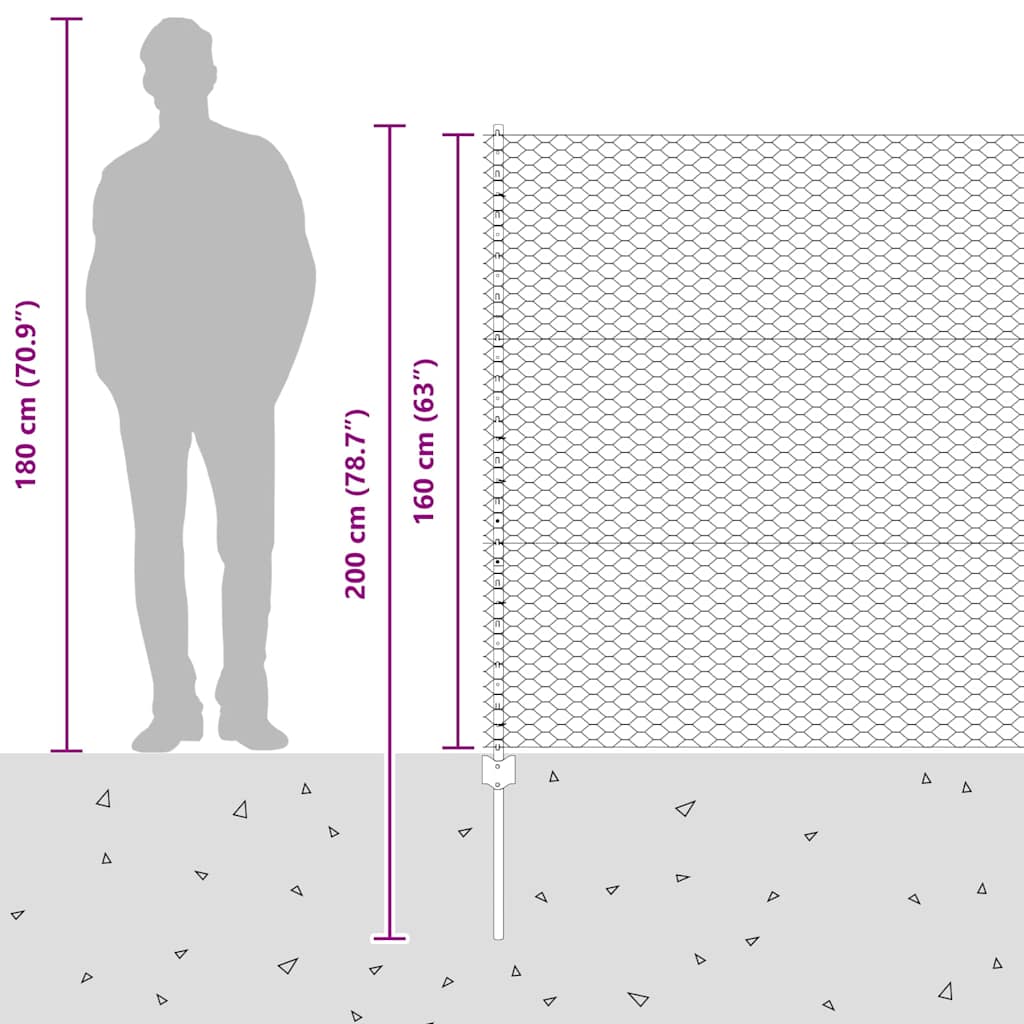 Zavarena žičana ograda 25 x 1,6 m (Š x V) Vruće pocinčani čelik