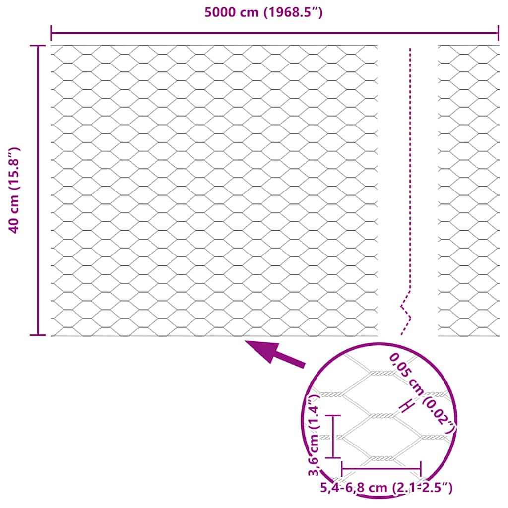 Zavarena žičana ograda 50 x 0,4 m (Š x V) Vruće pocinčani čelik