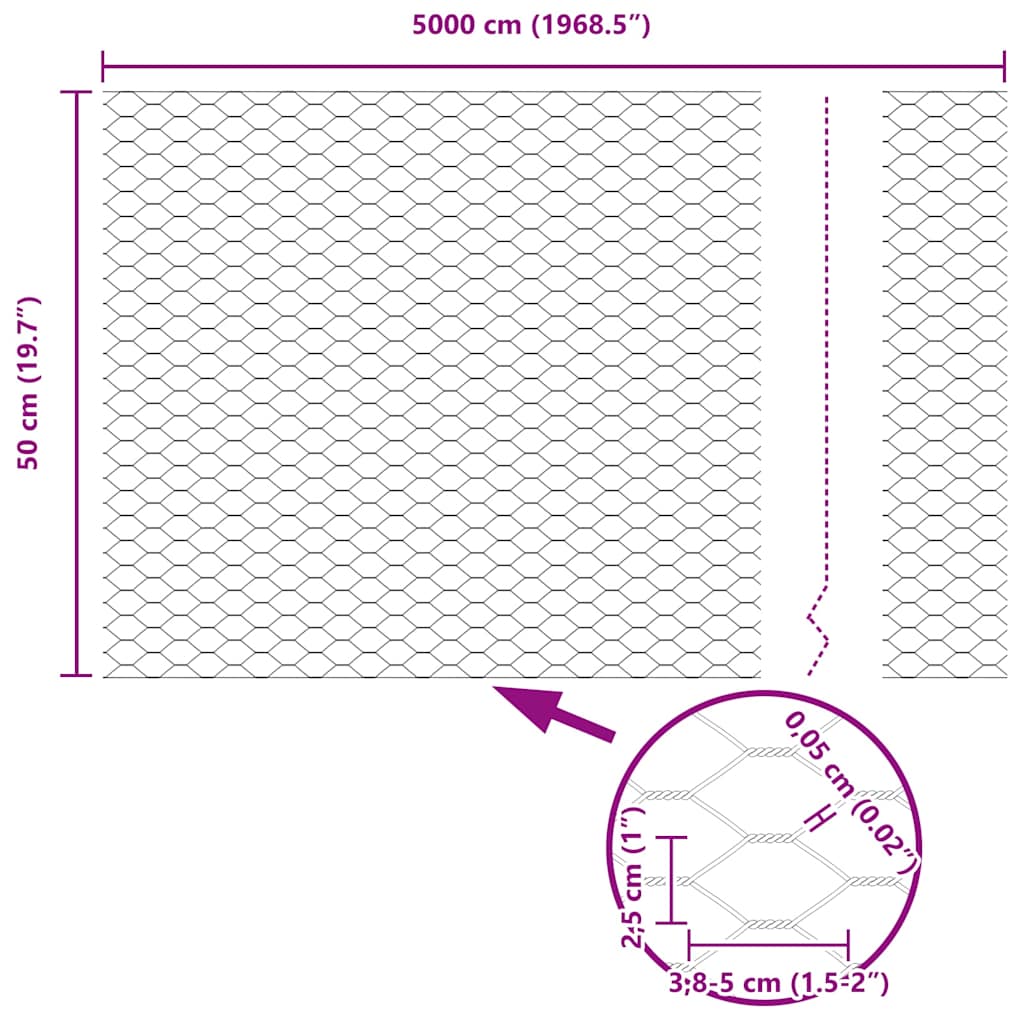 Zavarena žičana ograda 50 x 0,5 m (Š x V) Vruće pocinčani čelik