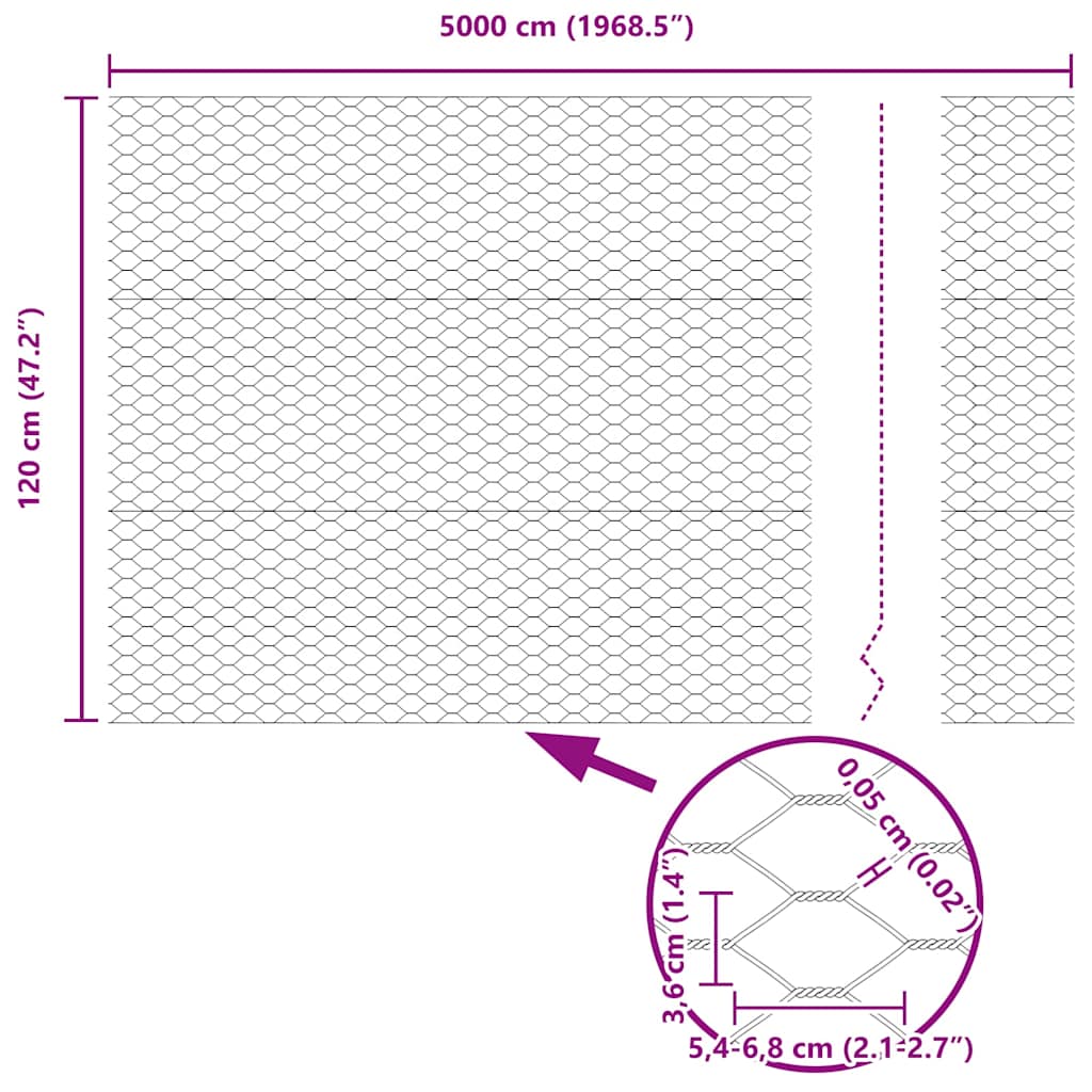Zavarena žičana ograda 50 x 1,2 m (Š x V) Vruće pocinčani čelik