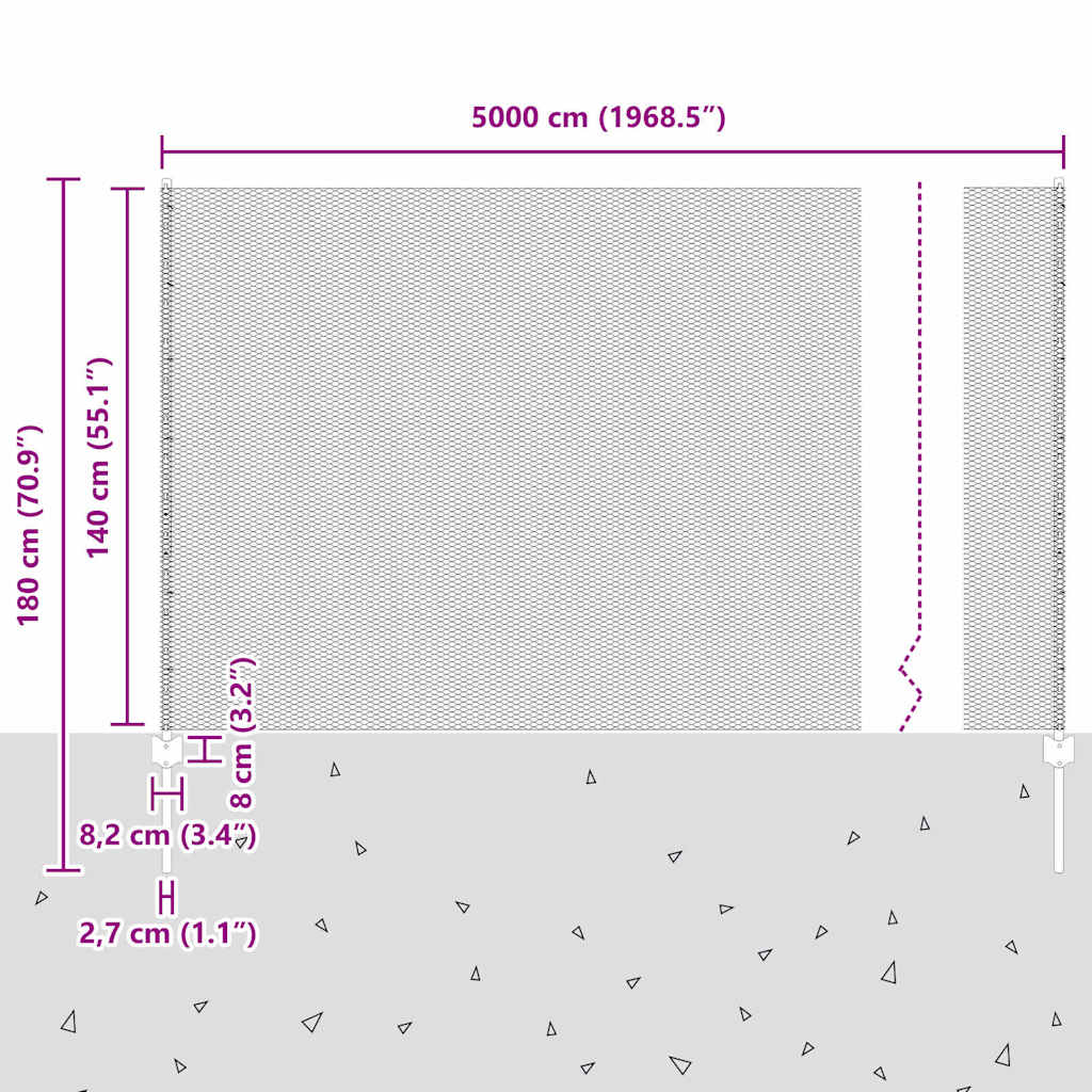 Zavarena žičana ograda 50 x 1,4 m (Š x V) Vruće pocinčani čelik