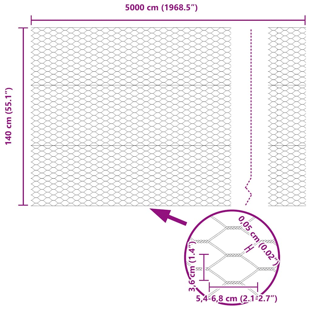 Zavarena žičana ograda 50 x 1,4 m (Š x V) Vruće pocinčani čelik