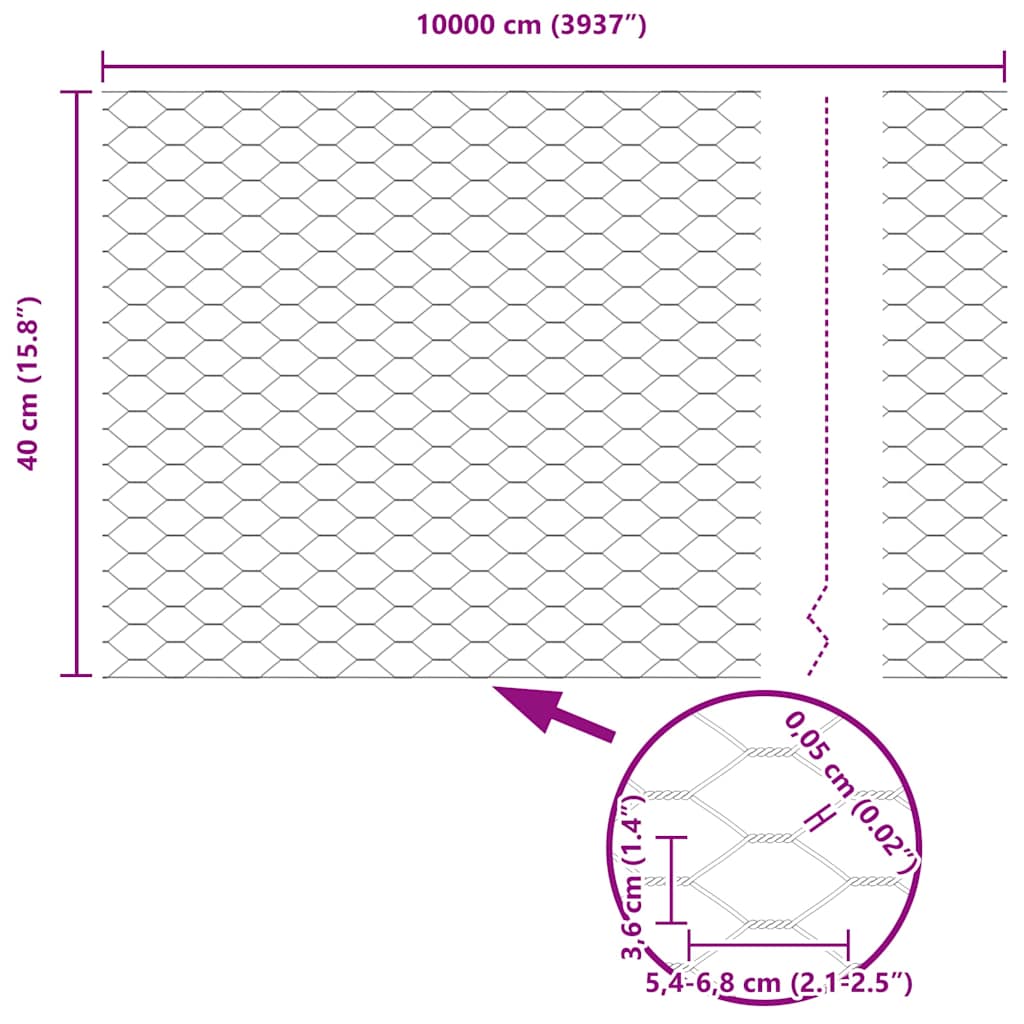 Zavarena žičana ograda 100 x 0,4 m (Š x V)