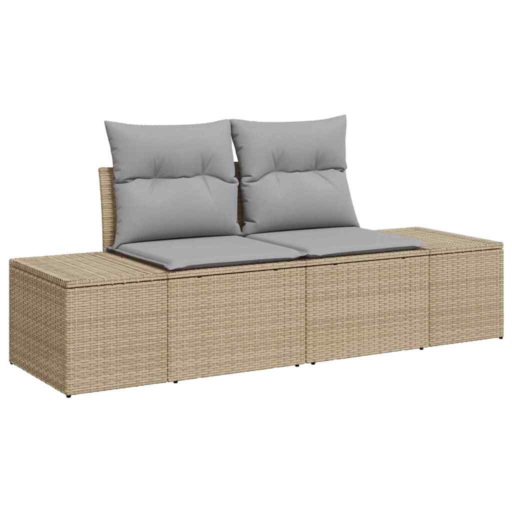 Vrtni kauč s jastukom Bež 184 x 62 x 69 cm poliratan
