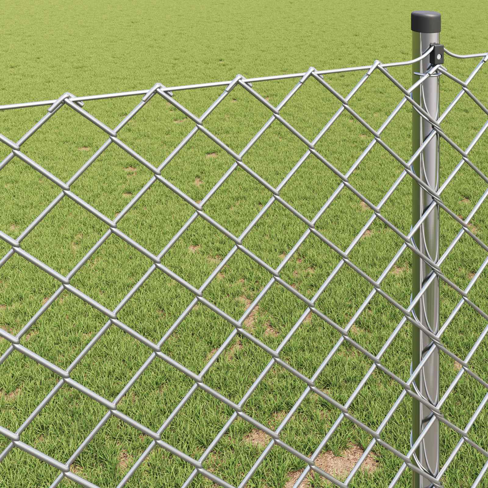 Ograda od lančane veze 25 x 0,8 m Pocinčani čelik Srebrno