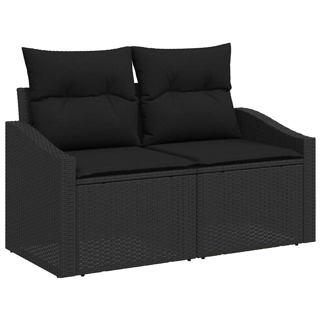 Set sofe s jastukom s jastukom 6 pcs Crna poliratan