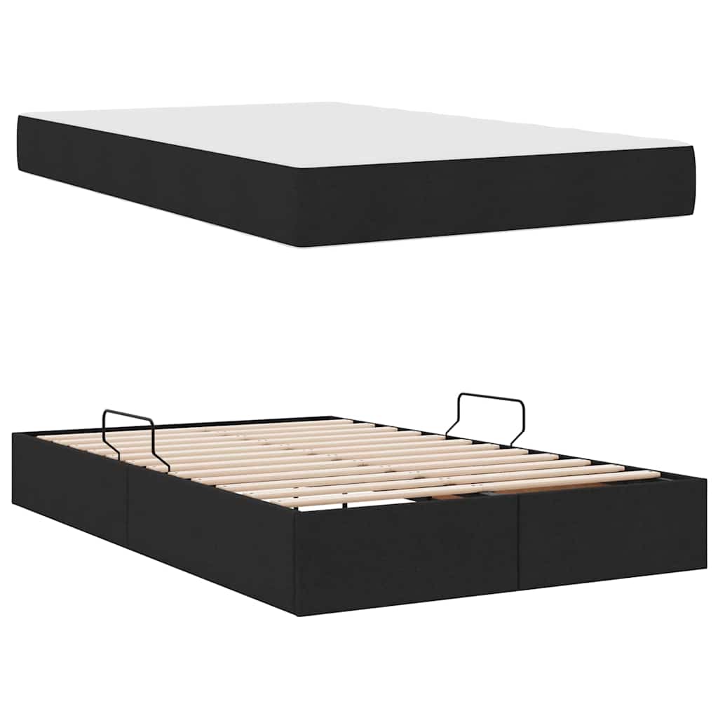 Krevet s madracem i skladištem Crna 120 x 200 cm Poliester