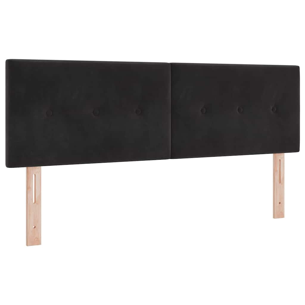Krevet s opruga kutije s uzglavljem Crna 200 x 160 cm Baršun