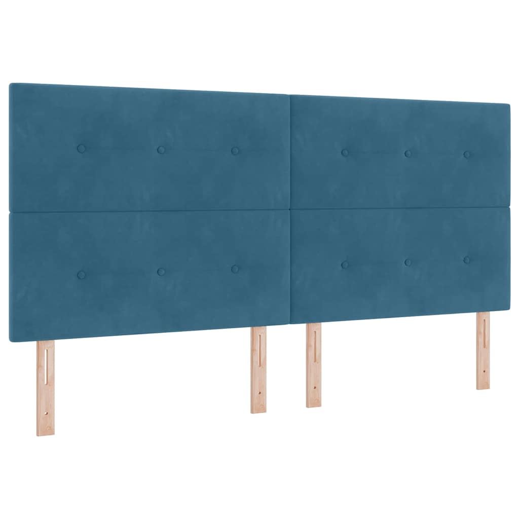 Krevet s opruga kutije s madracem Plava 100 x 200 cm Baršun