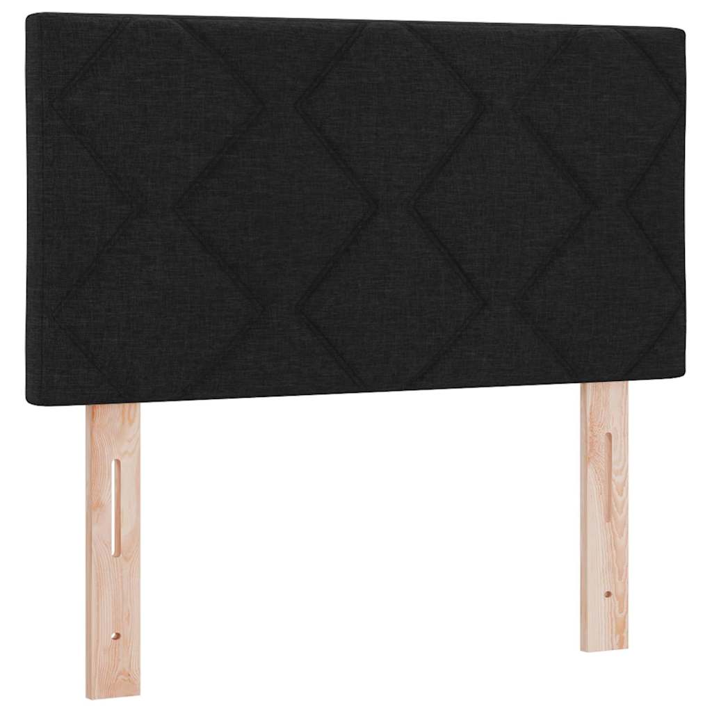 Krevet s opruga kutije s LED trakama Crna 120 x 190 cm tkanina