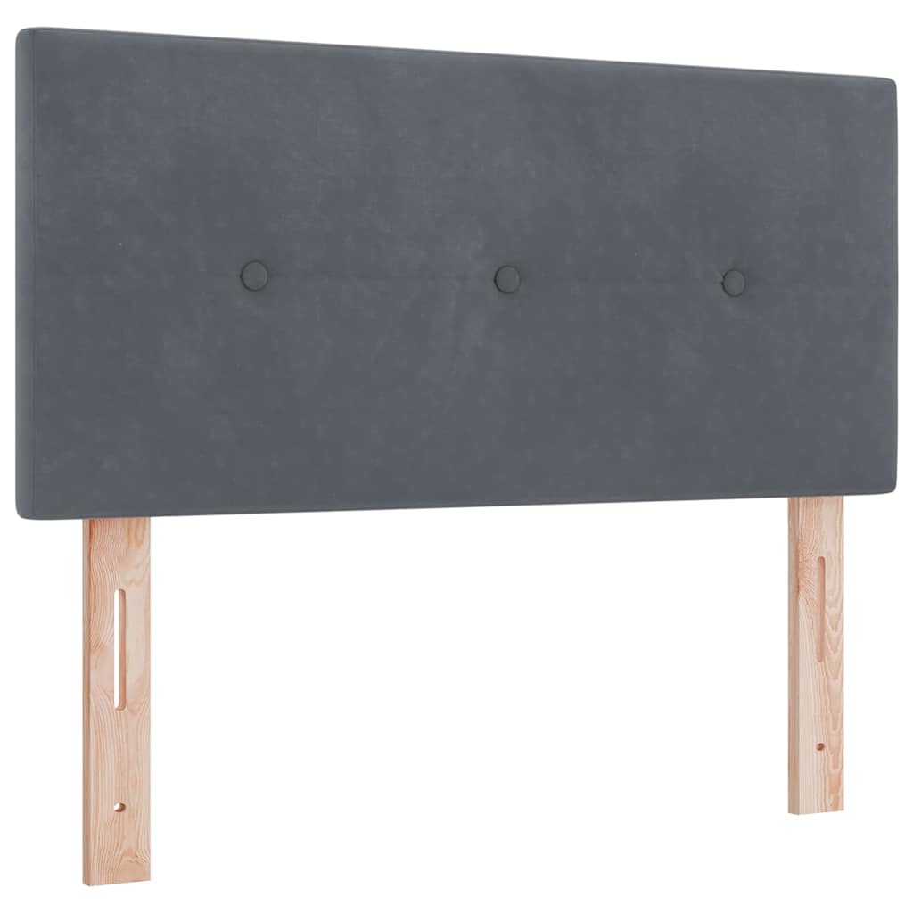 LED Box Spring Krevet Tamno siva 120 x 200 cm Baršun