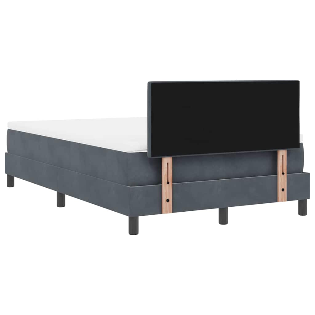 LED Box Spring Krevet Tamno siva 120 x 200 cm Baršun
