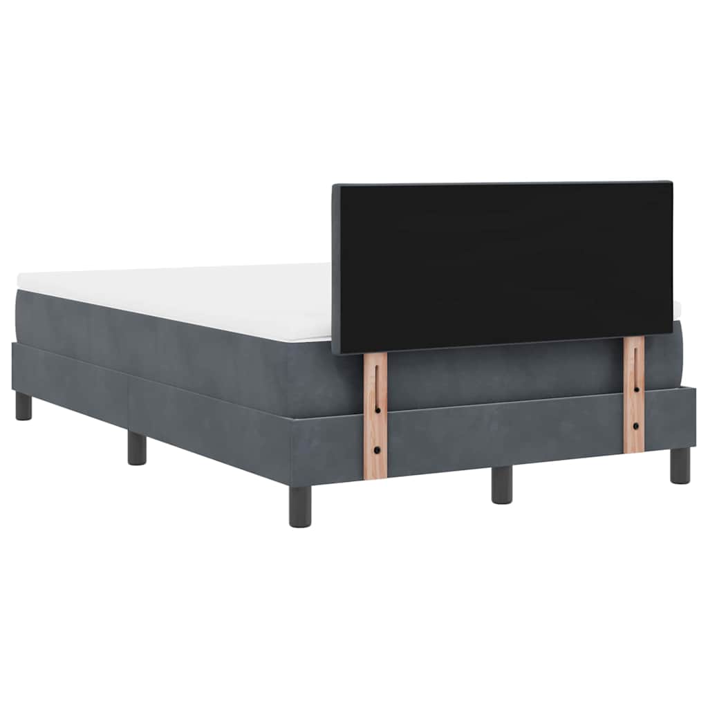 LED Box Spring Krevet Tamno siva 120 x 200 cm Baršun