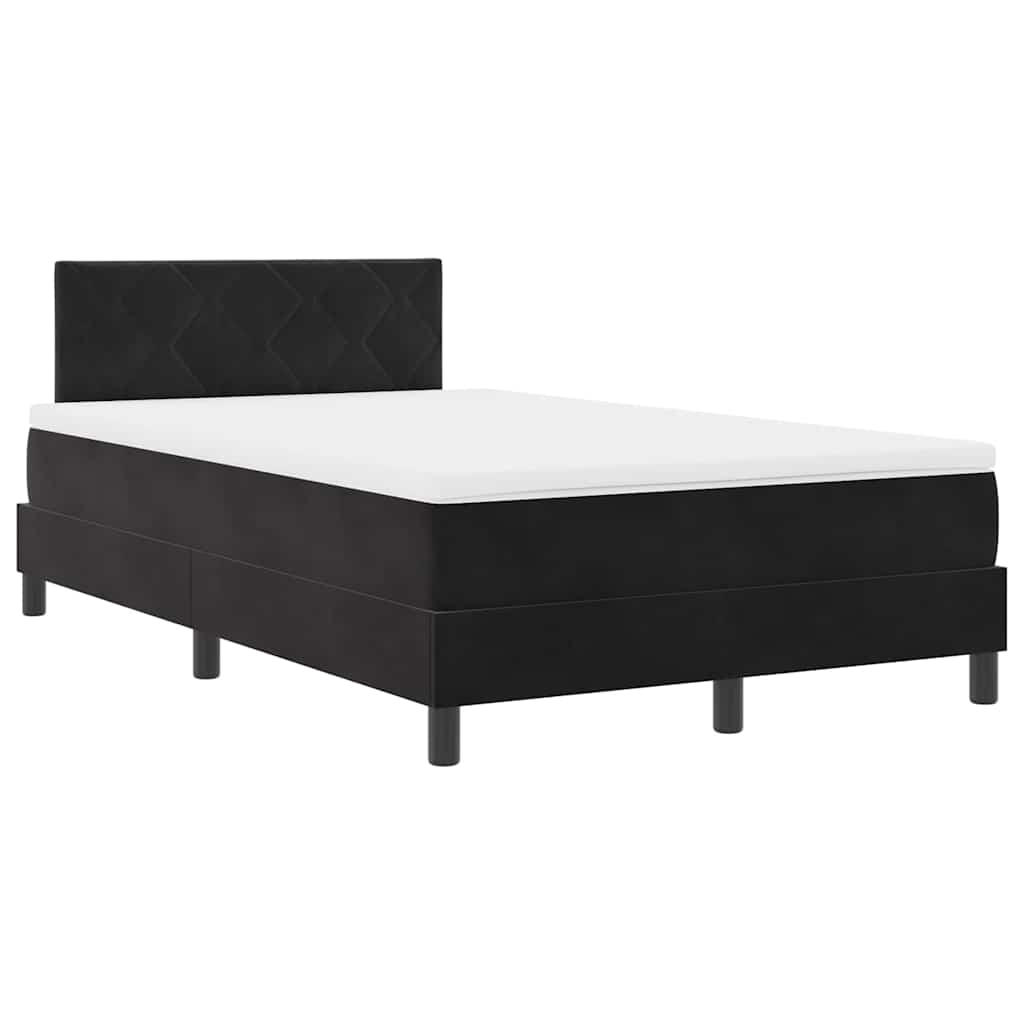 LED Box Spring Krevet s LED trakama Crna 120 x 200 cm Baršun