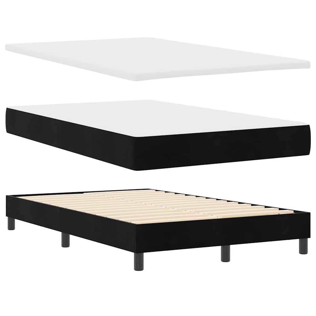 LED Box Spring Krevet s LED trakama Crna 120 x 200 cm Baršun