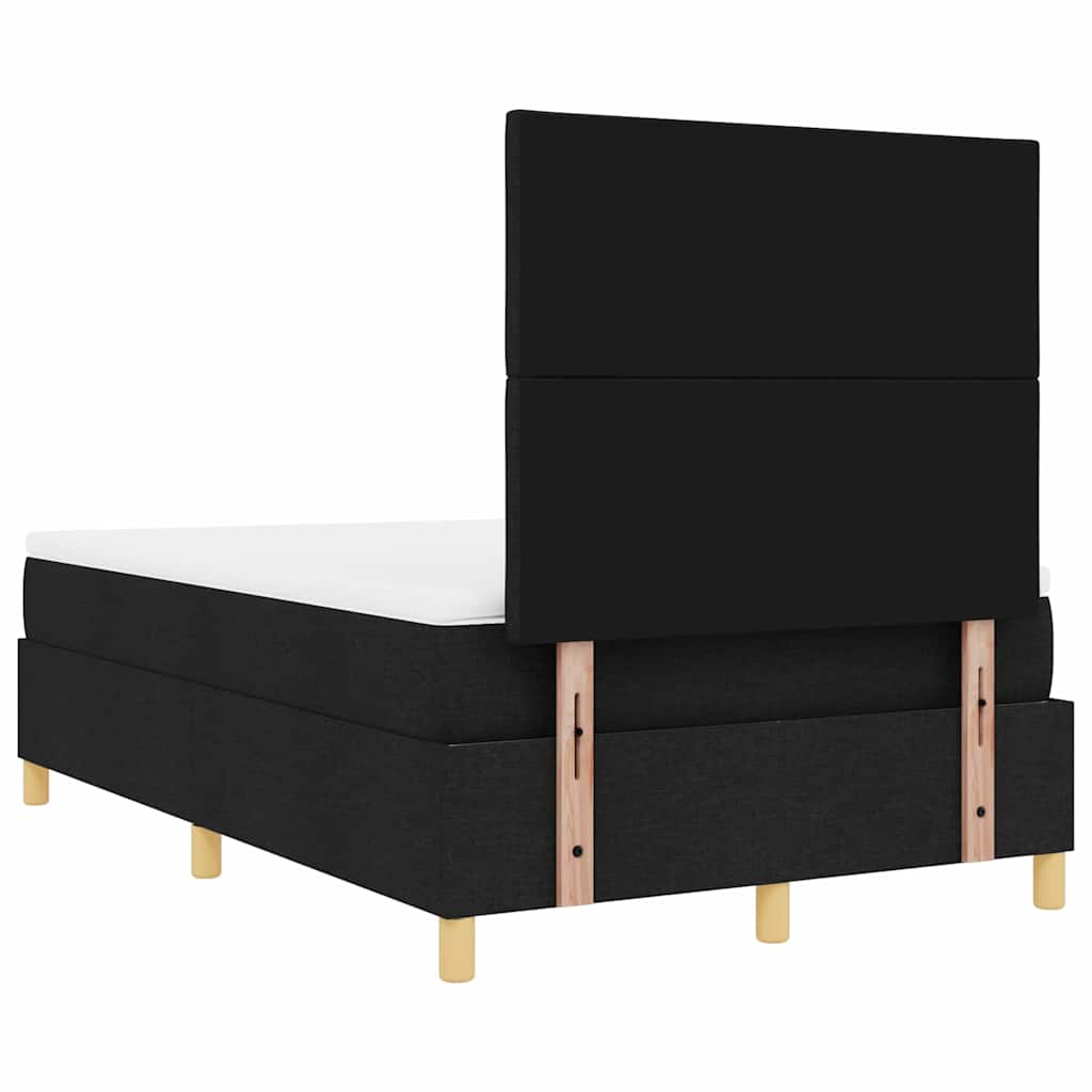 LED Box Spring Krevet s uzglavljem Crna 120 x 190 cm tkanina