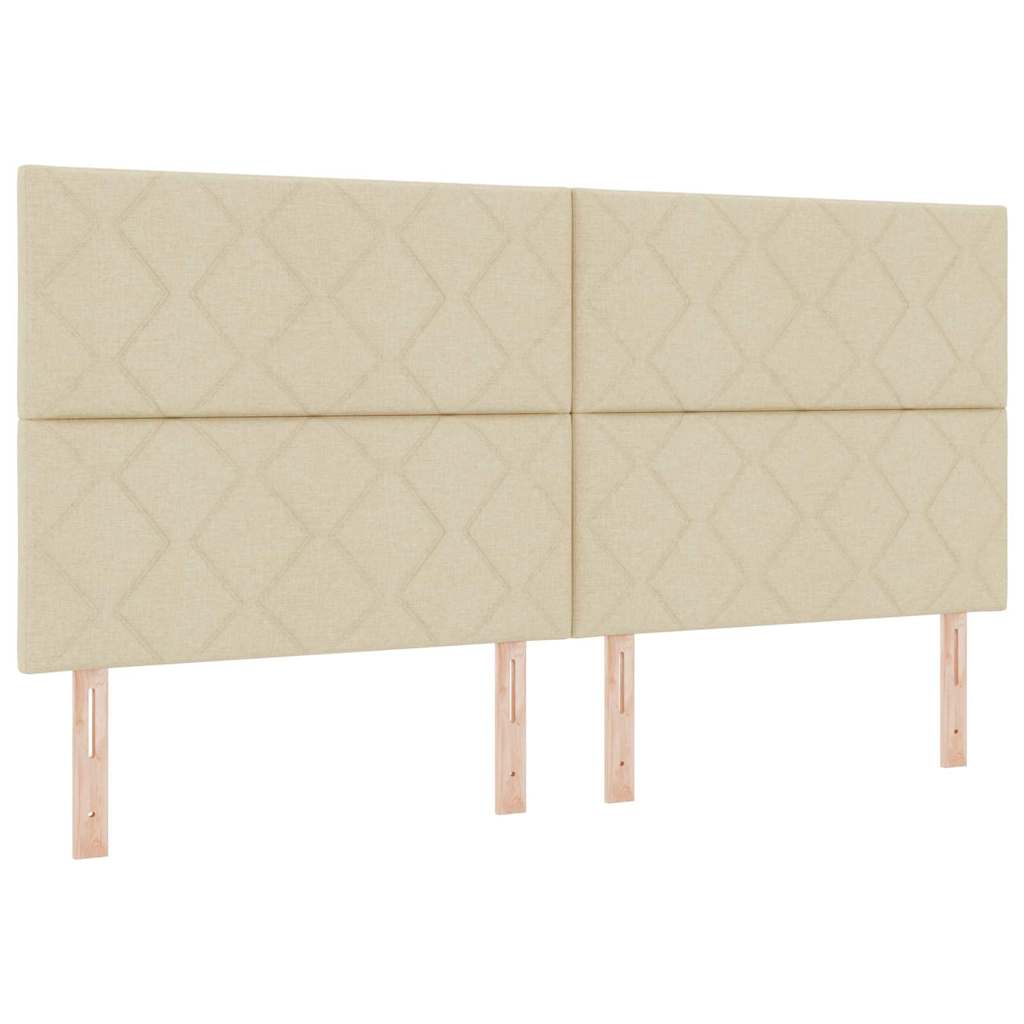 LED Box Spring Krevet s uzglavljem Krema 200 x 200 cm tkanina