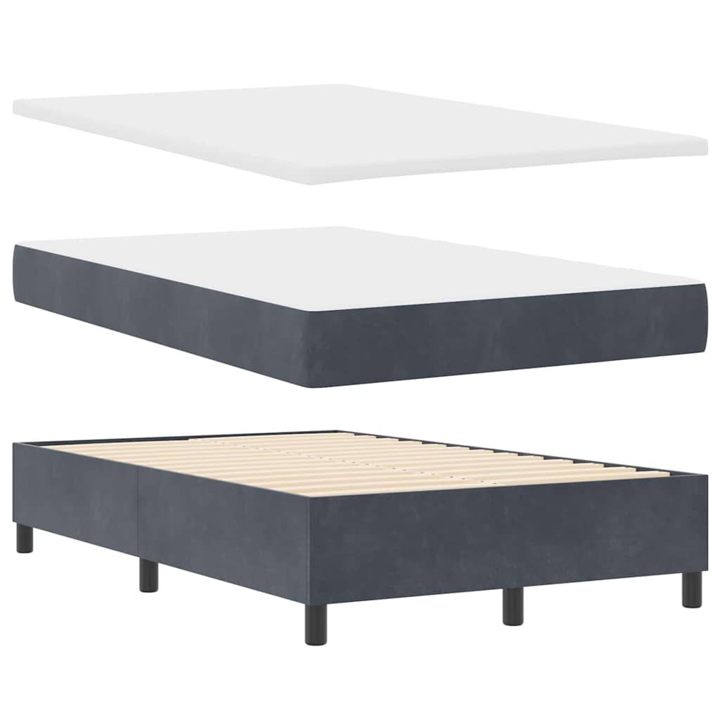 LED Box Spring Krevet Tamno siva 120 x 200 cm Baršun