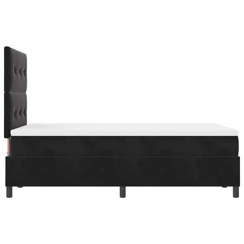 LED Box Spring Krevet s uzglavljem Crna 120 x 200 cm Baršun