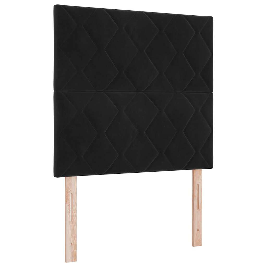 LED Box Spring Krevet s uzglavljem Crna 120 x 190 cm Baršun