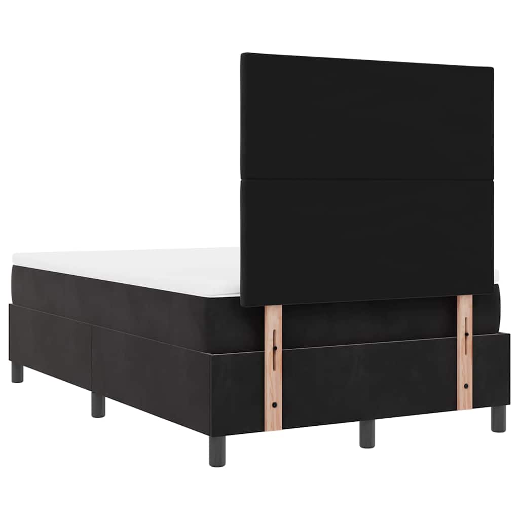LED Box Spring Krevet s uzglavljem Crna 120 x 200 cm Baršun