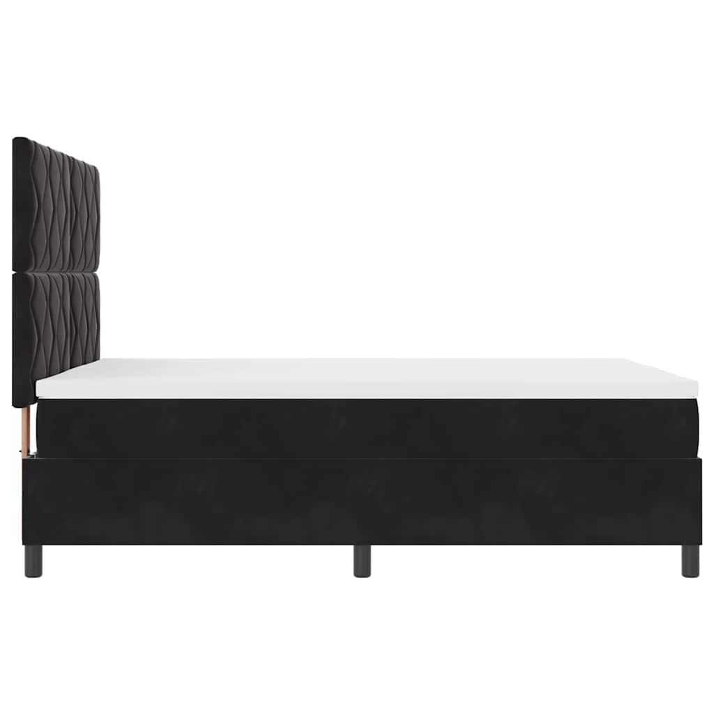 LED Box Spring Krevet s uzglavljem Crna 140 x 200 cm Baršun
