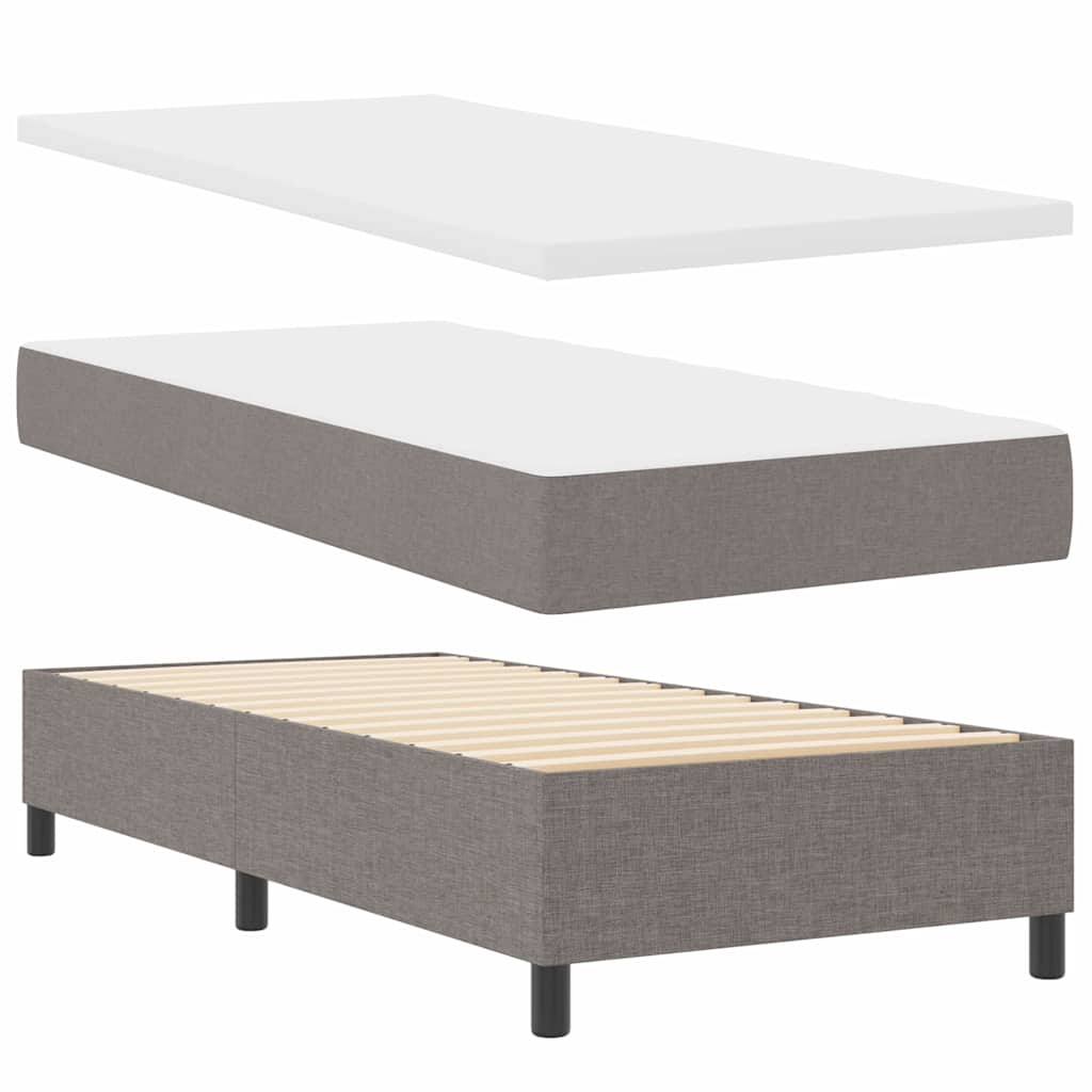 LED Box Spring Krevet s jastukom Sivo-smeđa 80 x 200 cm tkanina