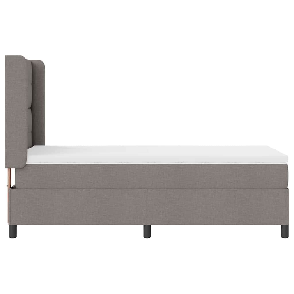 LED Box Spring Krevet s jastukom Sivo-smeđa 80 x 200 cm tkanina