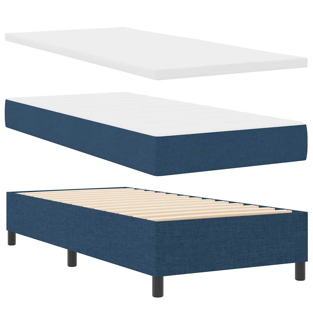 LED Box Spring Krevet s uzglavljem Plava 80 x 200 cm tkanina