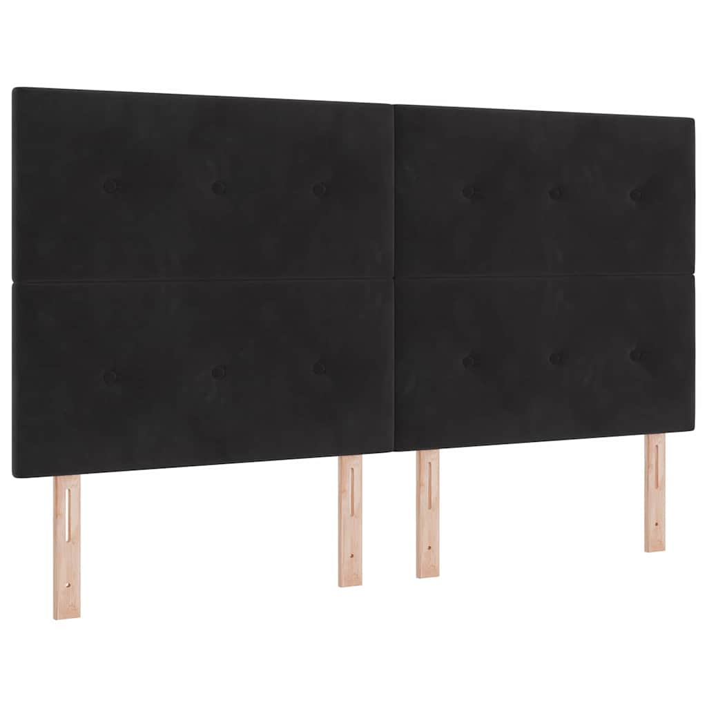 Krevet s opruga kutije s LED trakama Crna 180 x 200 cm Baršun