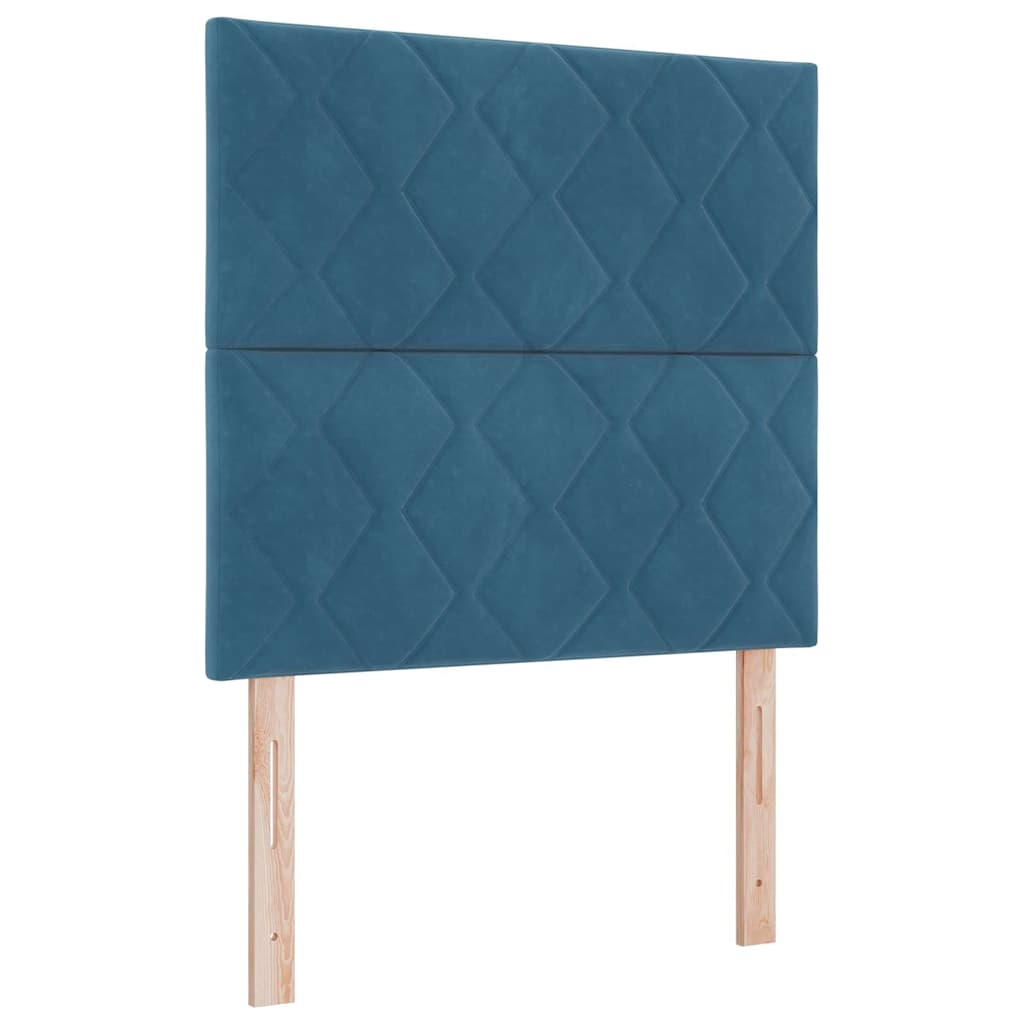 Krevet s opruga kutije s LED trakama Plava 90 x 200 cm Baršun