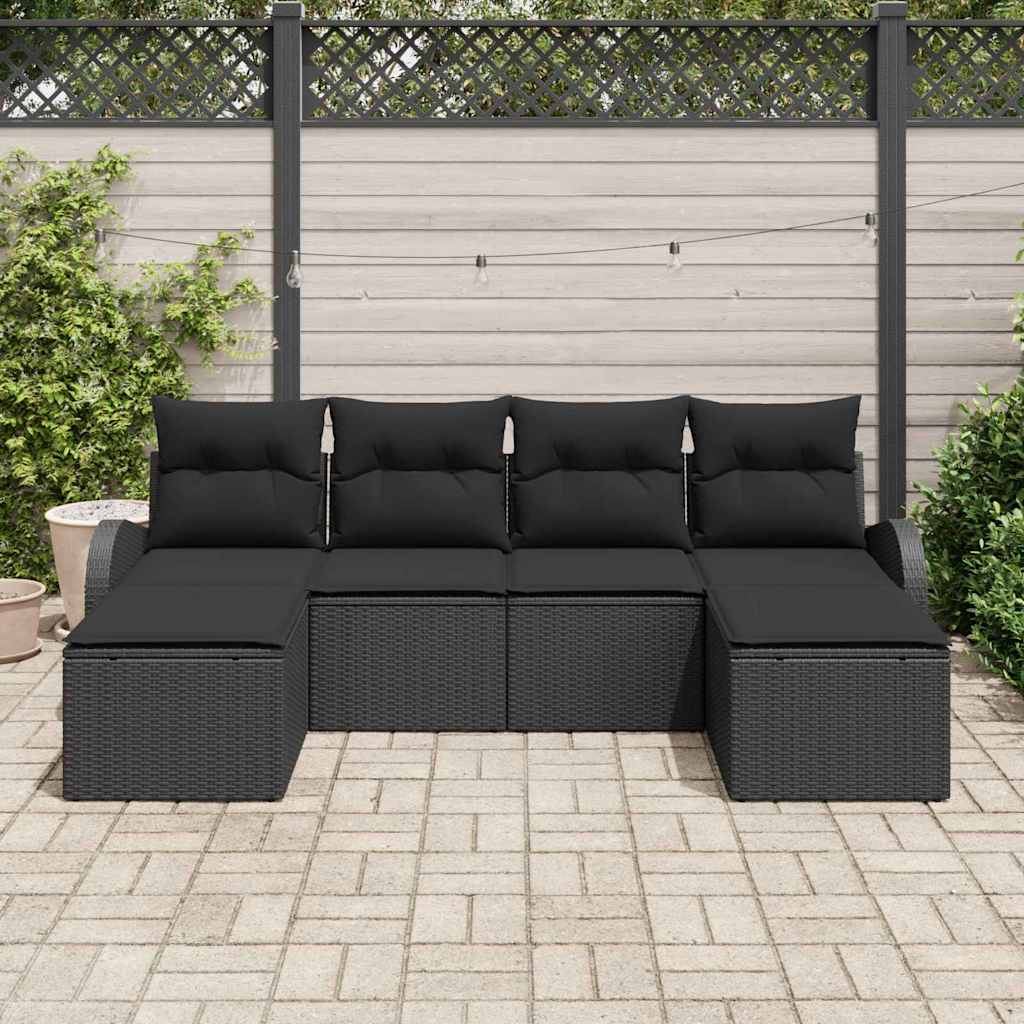 Set sofe 6 kom. Crna poliratan 124 x 62 x 85 cm