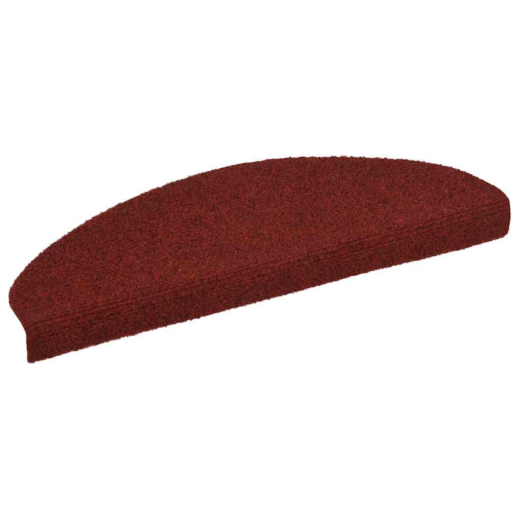 Prostirke za stepenice, samoljepljive, 20 kom, 65x21x4 cm, bordo crvene, poluokrugle, velike
