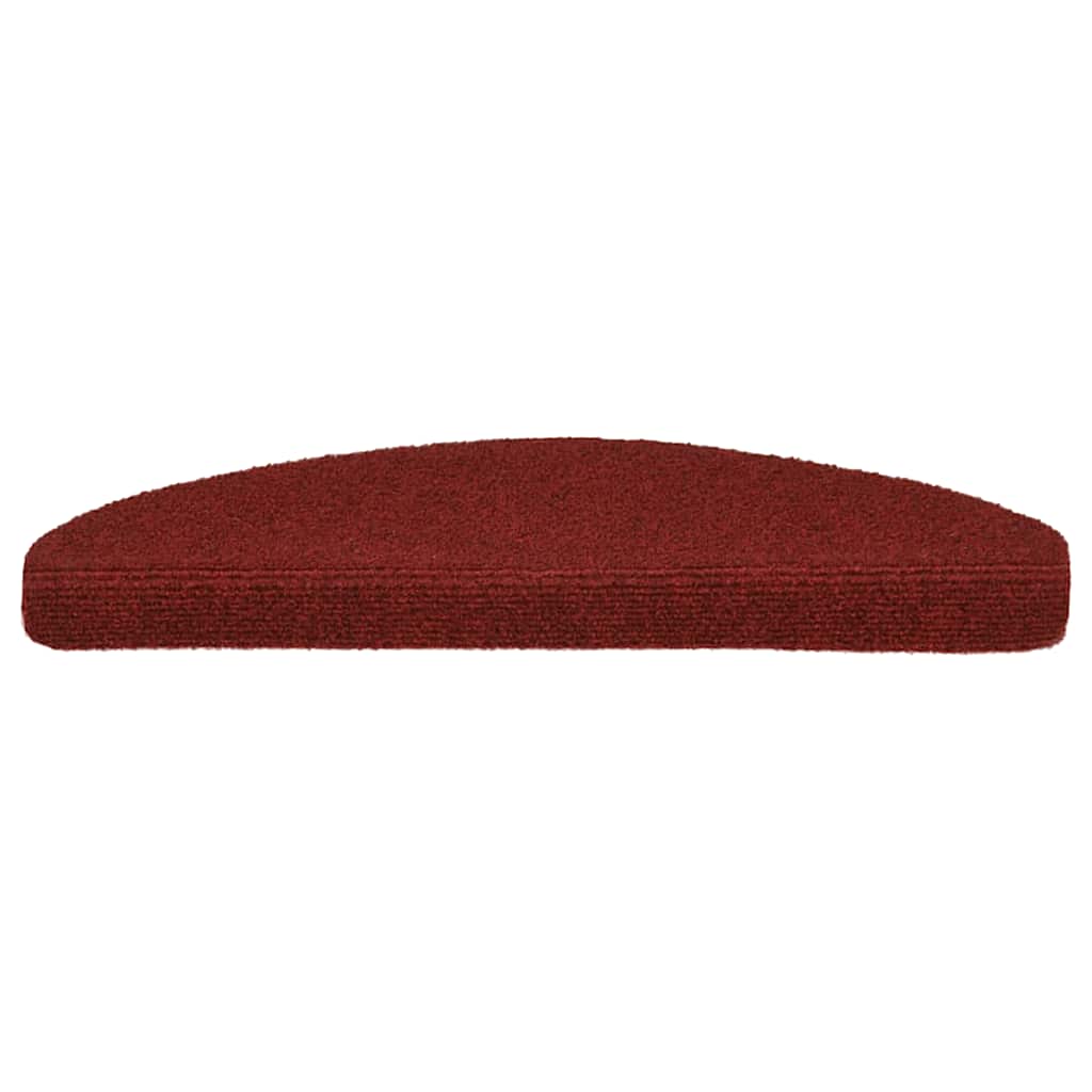 Prostirke za stepenice, samoljepljive, 20 kom, 65x21x4 cm, bordo crvene, poluokrugle, velike