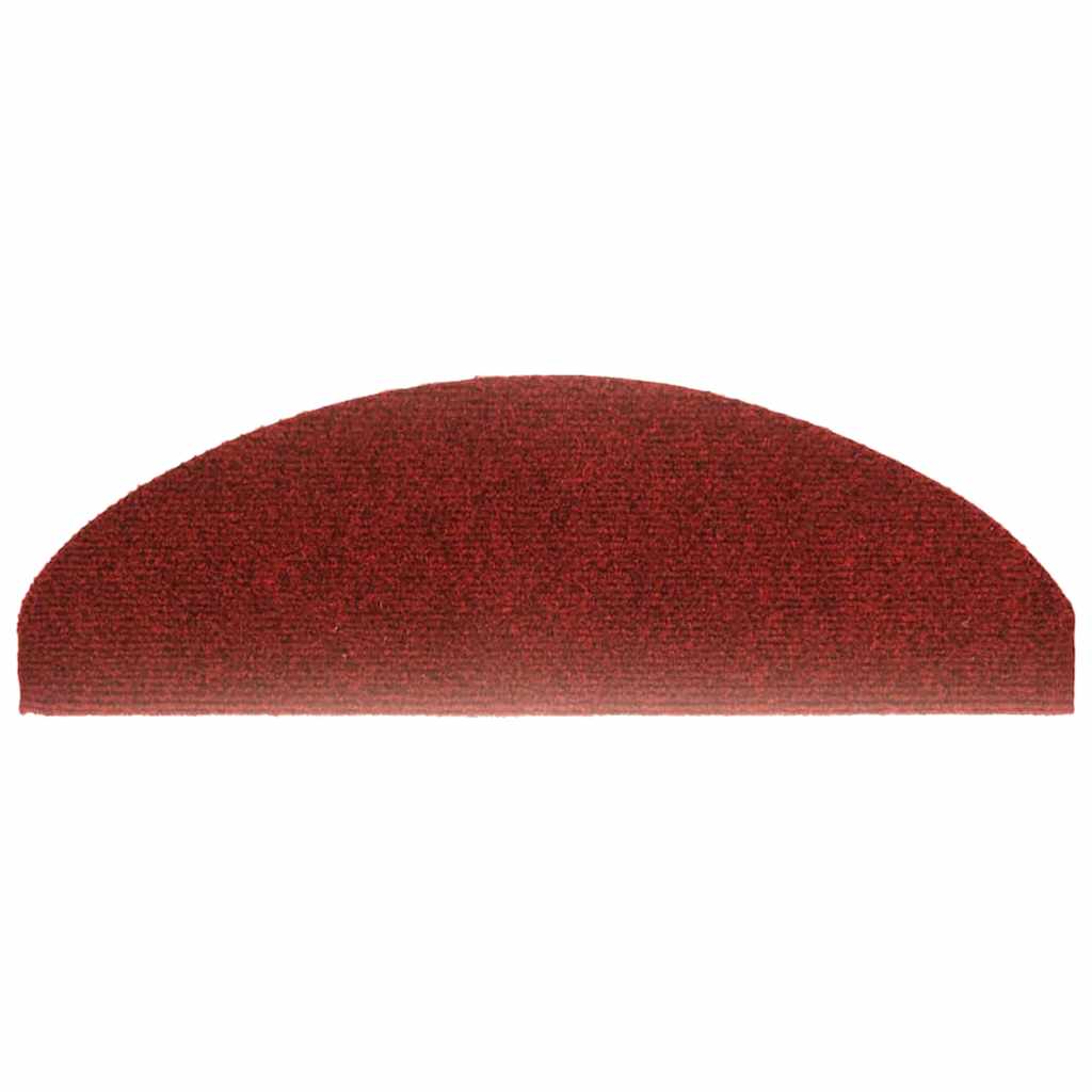 Prostirke za stepenice, samoljepljive, 20 kom, 65x21x4 cm, bordo crvene, poluokrugle, velike