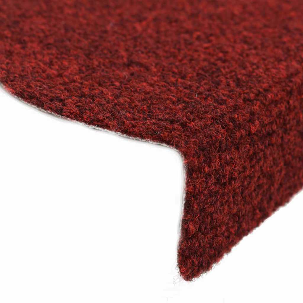 Prostirke za stepenice, samoljepljive, 20 kom, 65x21x4 cm, bordo crvene, poluokrugle, velike
