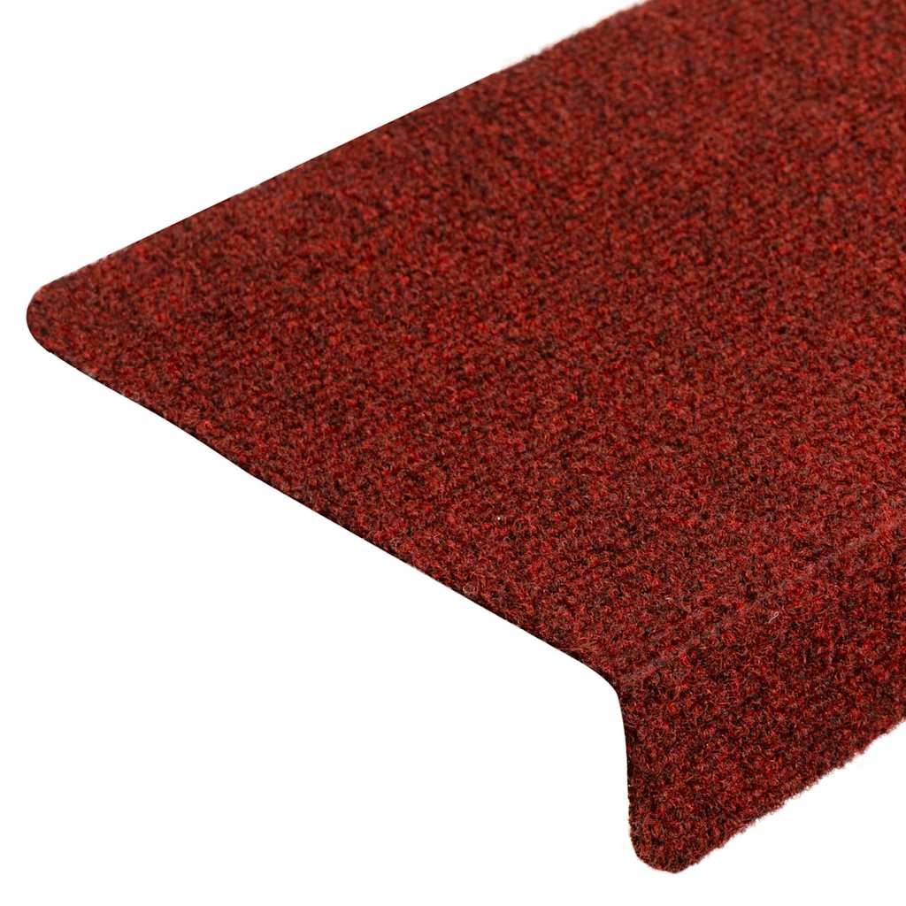 Prostirke za stepenice, samoljepljive, 20 kom., 65x21x4 cm, bordo crvene, pravokutni rub
