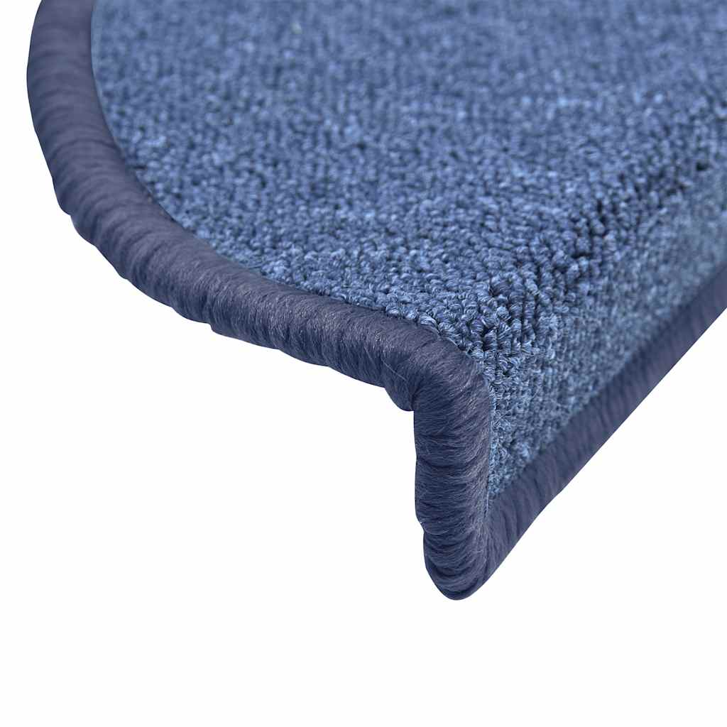 Prostirke za stepenice 30 kom 56x17x3 cm plave poluokrugle
