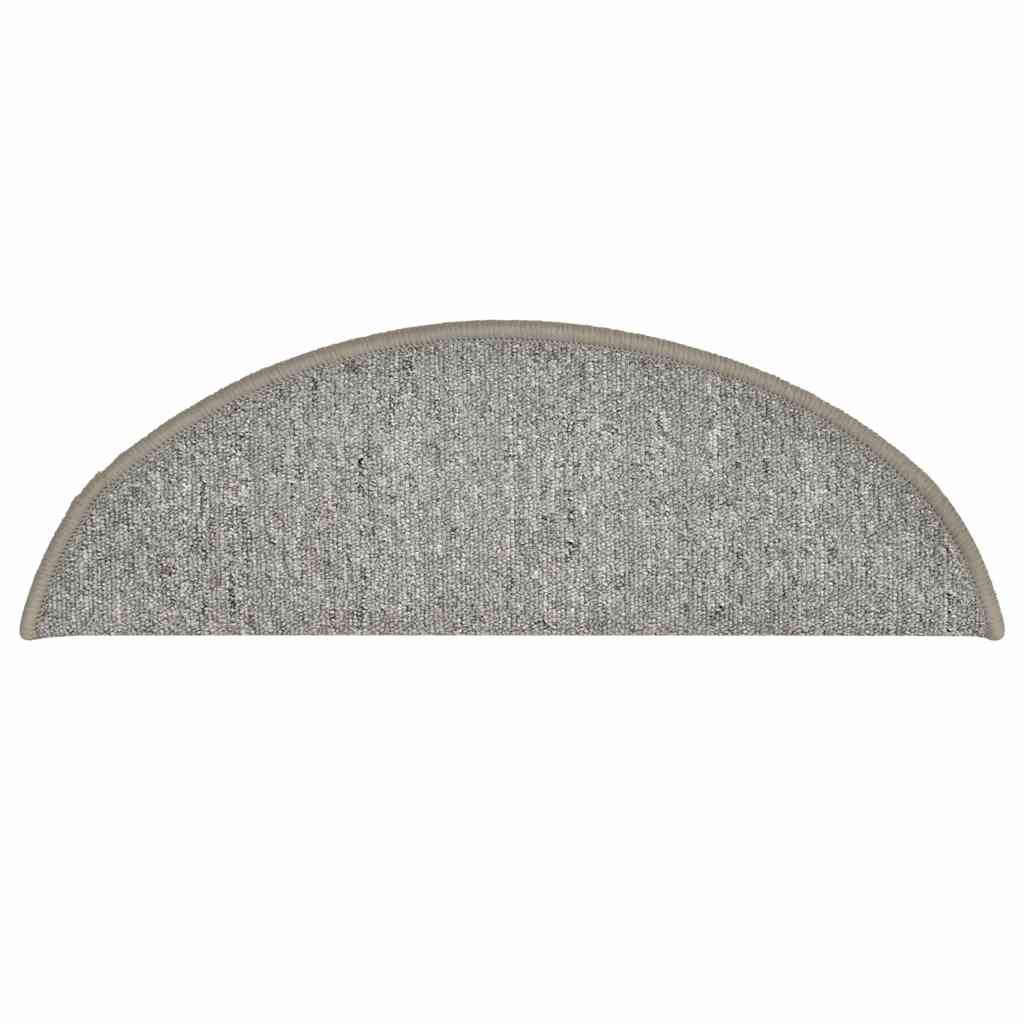 Prostirke za stepenice 30 kom 56x17x3 cm svijetlo sive poluokrugle