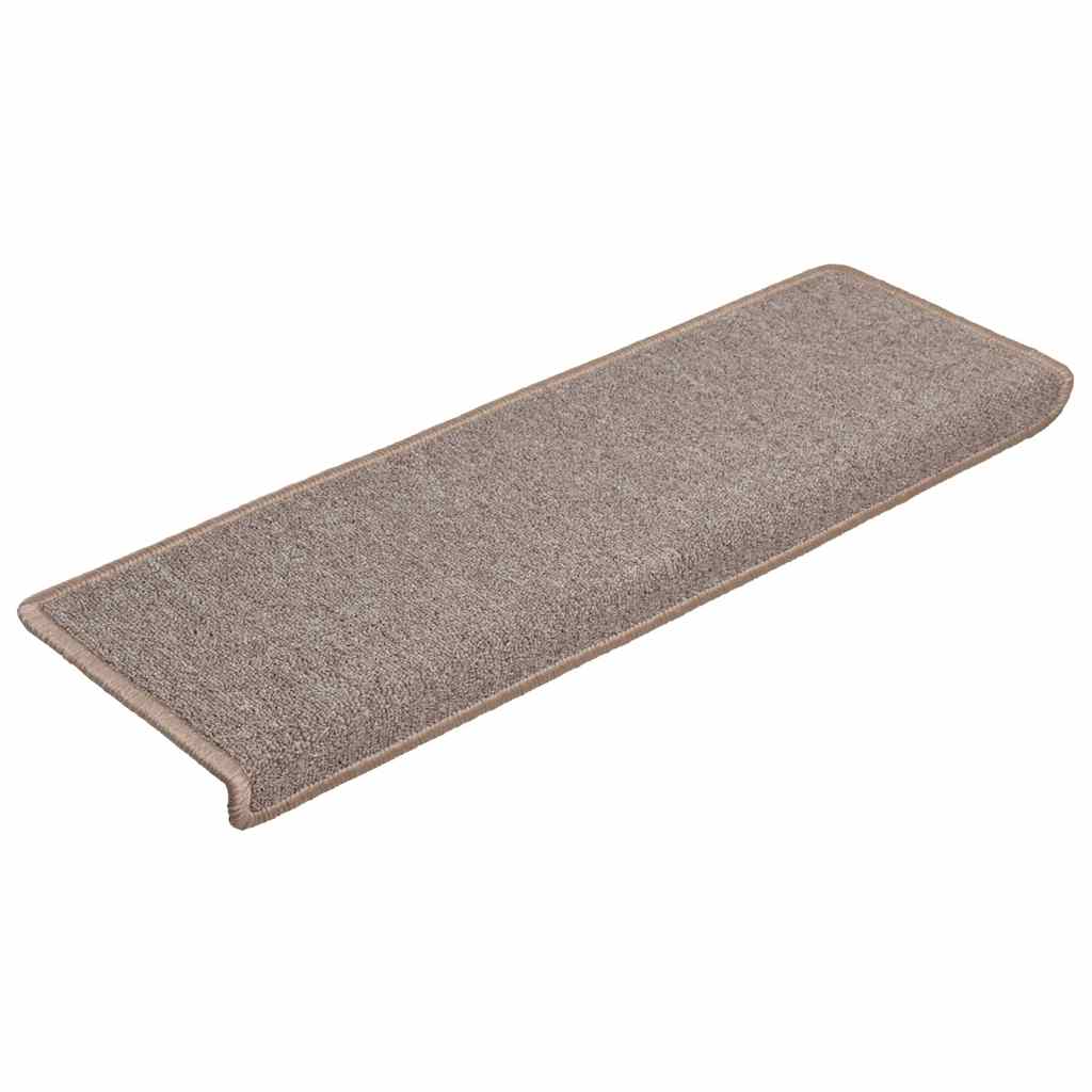 Prostirke za stepenice 30 kom 65x21x4 cm svijetlosmeđe pravokutne rubove