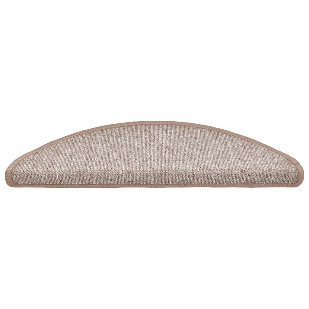 Prostirke za stepenice 20 kom 56x17x3 cm svijetlosmeđe poluokrugle