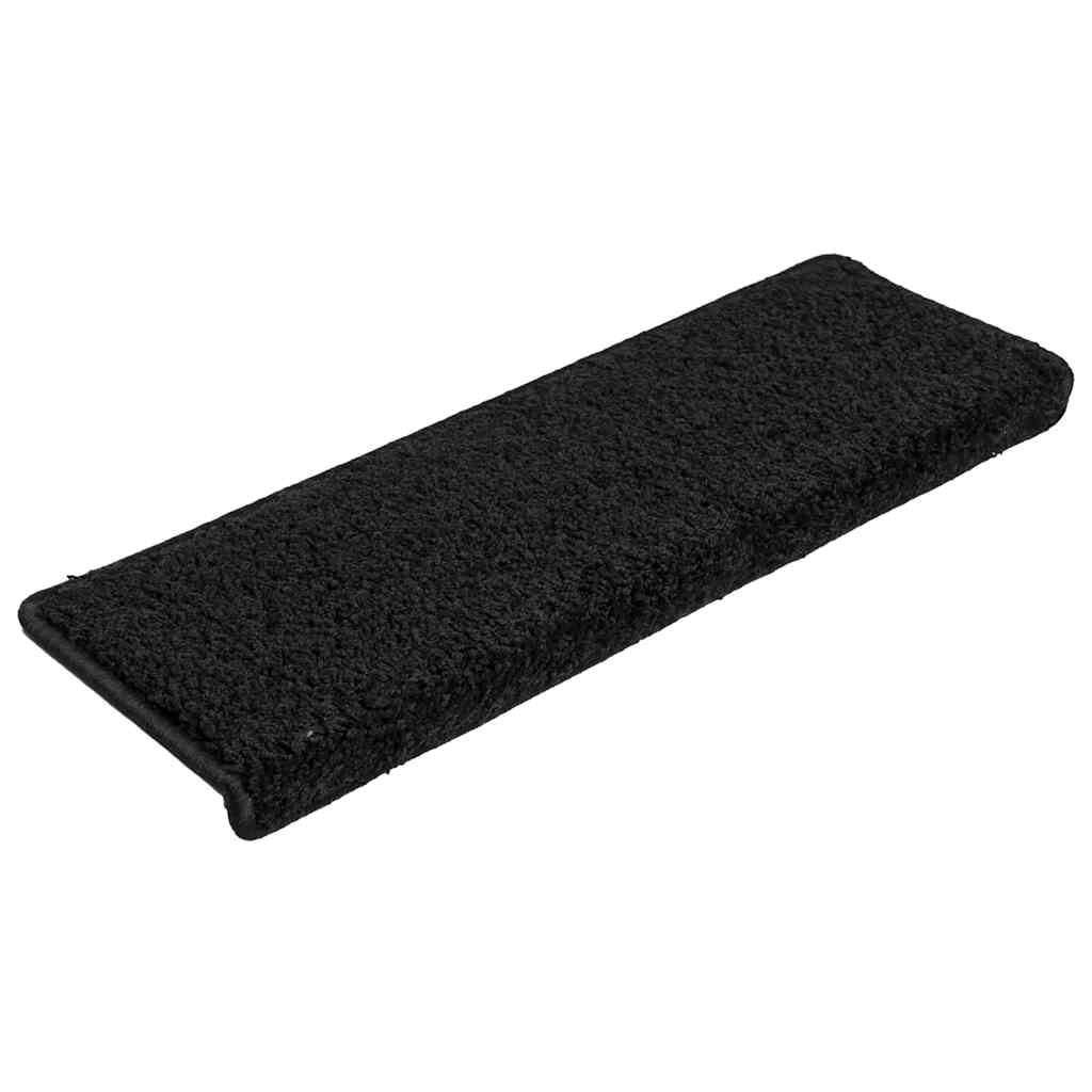Prostirke za stepenice 30 kom 65x21x4 cm Crne pravokutne rubove