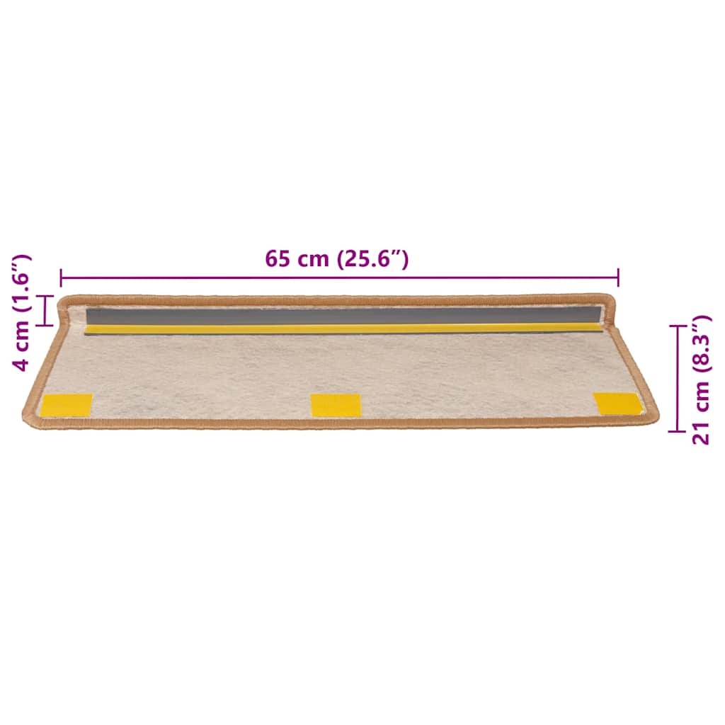 Samoljepljivi otirači za stepenice 30 kom 65x21x4 cm sisal