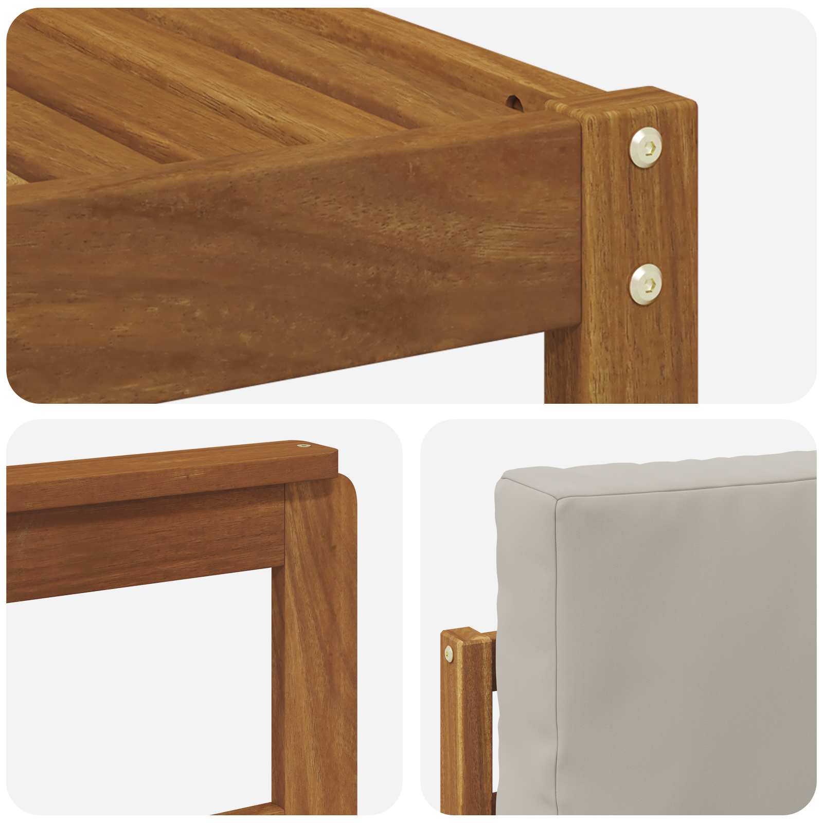 Set vanjskih sofa s jastukom 5 pcs Prirodna i svijetlo siva
