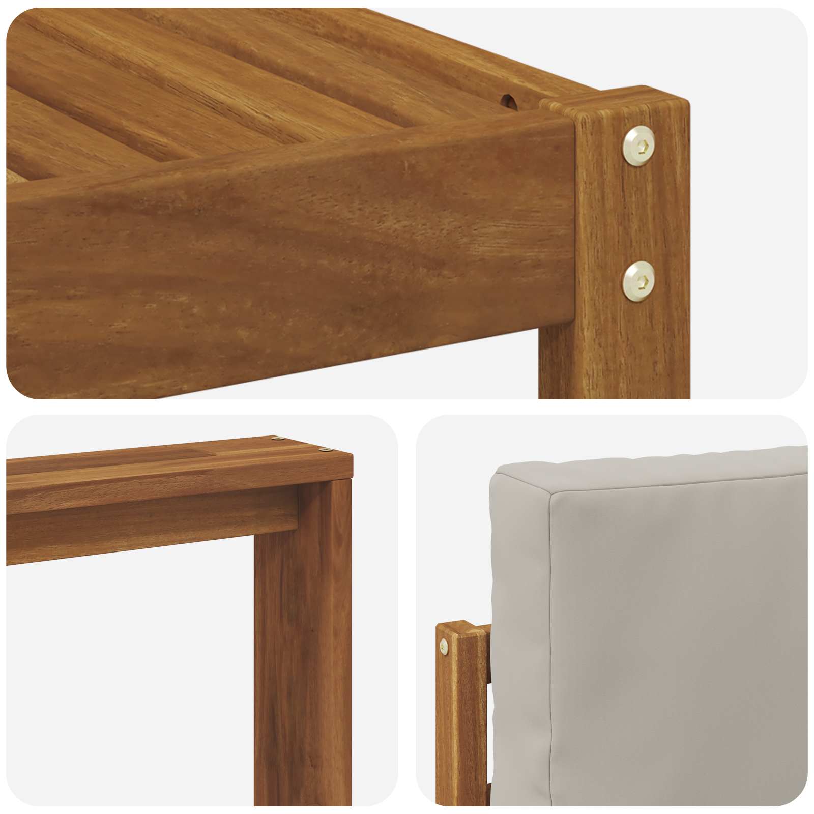 Set vanjskih sofa s jastukom 5 pcs Prirodna i svijetlo siva