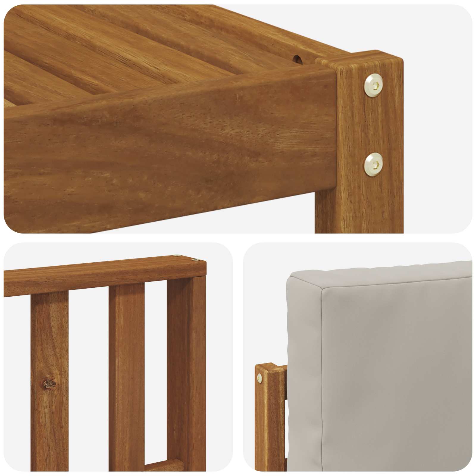 Set vanjskih sofa s jastukom 7 pcs Prirodna i svijetlo siva