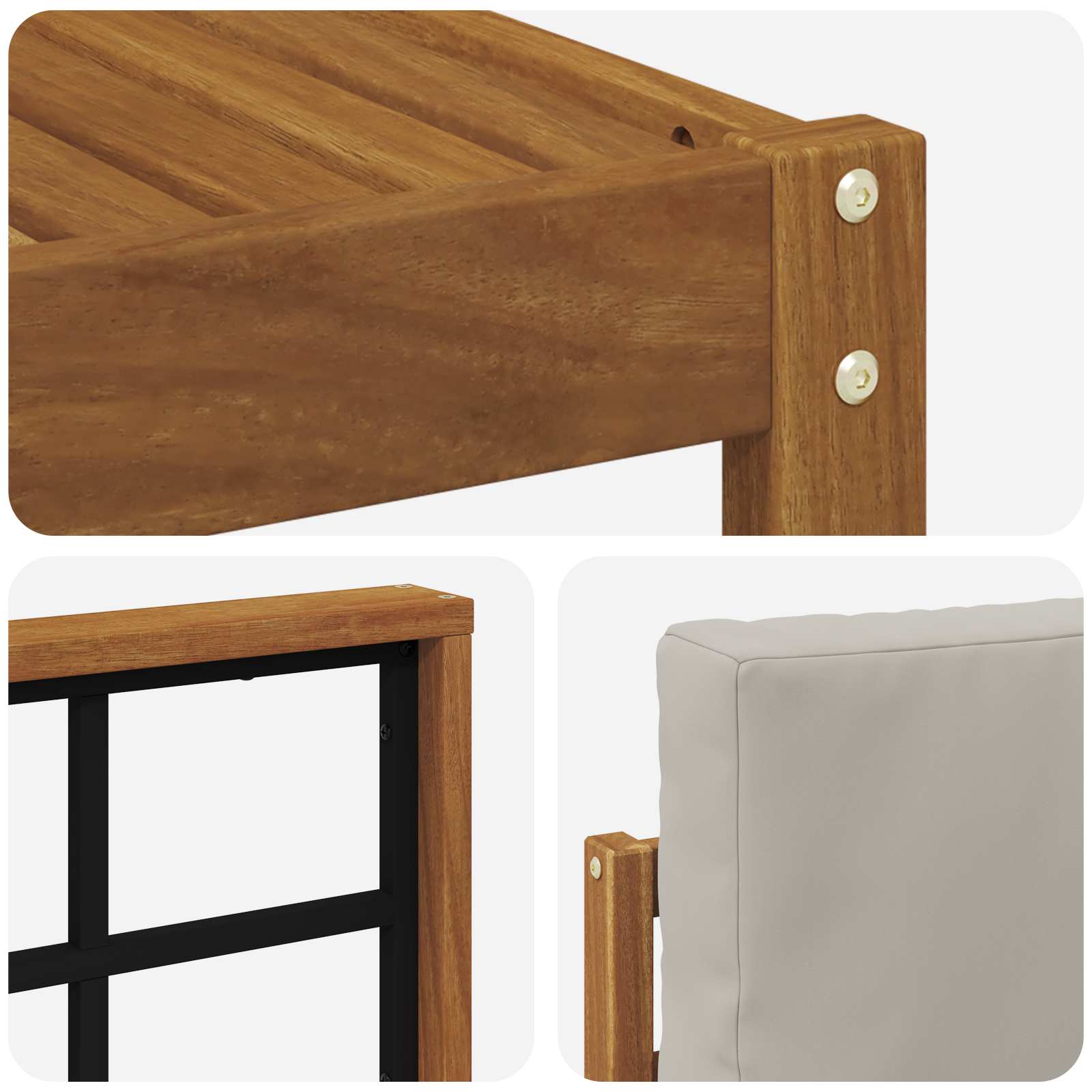 Set vanjskih sofa s jastukom 7 pcs Prirodna i svijetlo siva