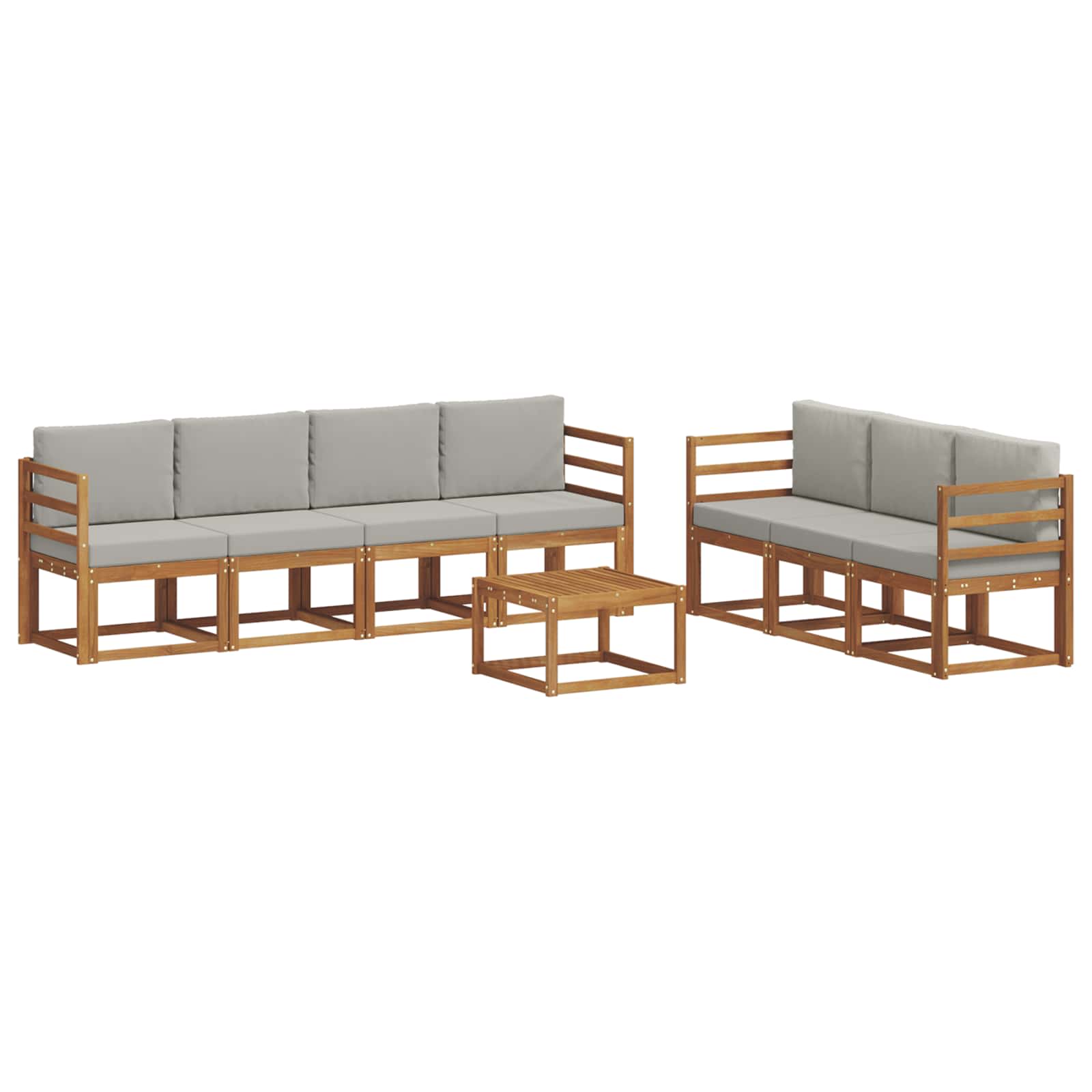 Set vanjskih sofa s jastukom 8 pcs Prirodna i svijetlo siva