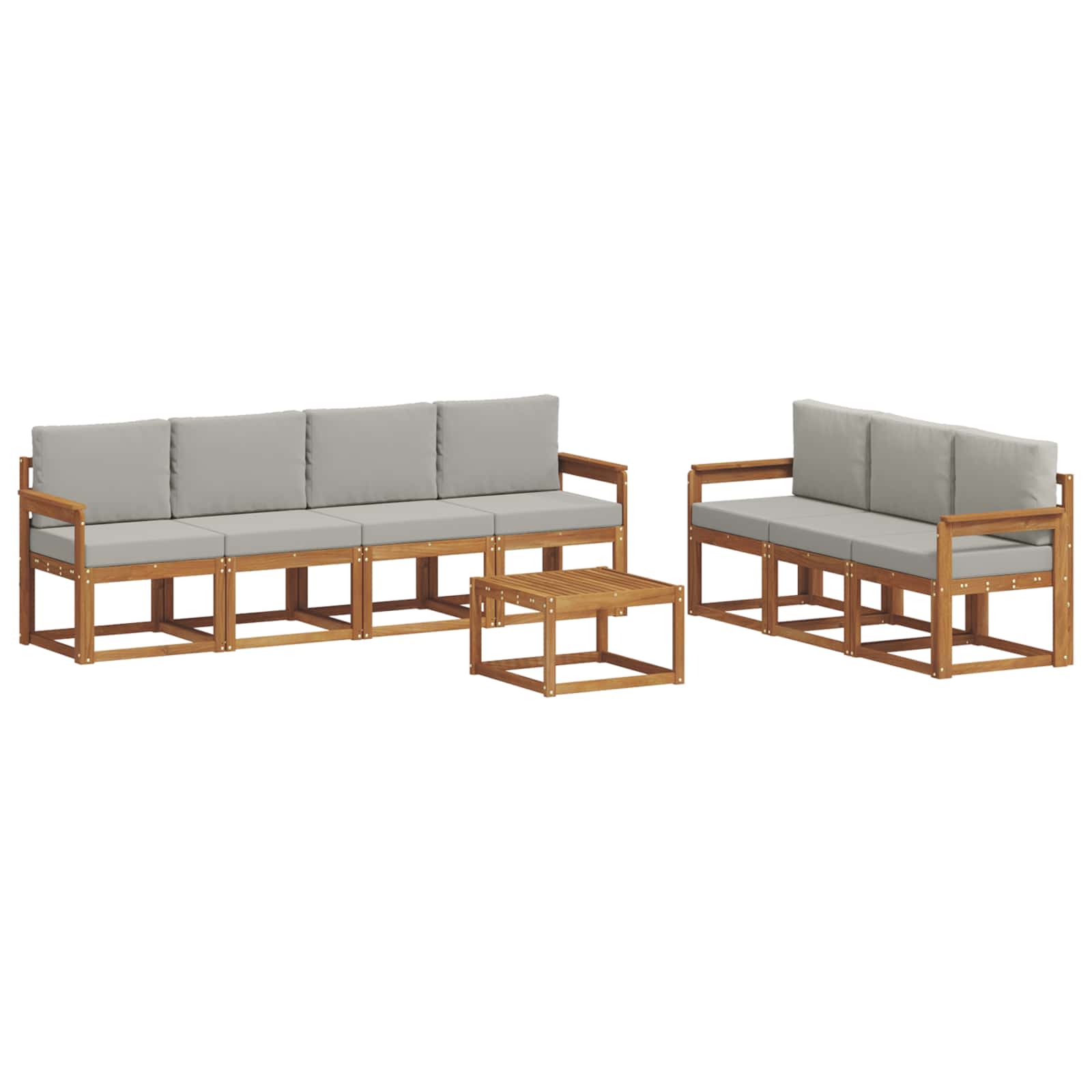 Set vanjskih sofa s jastukom 8 pcs Prirodna i svijetlo siva