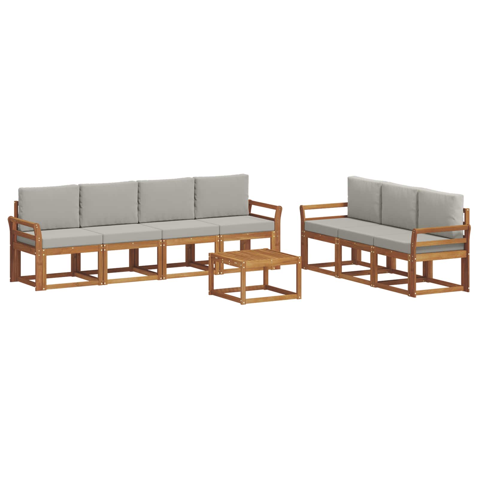 Set vanjskih sofa s jastukom 8 pcs Prirodna i svijetlo siva